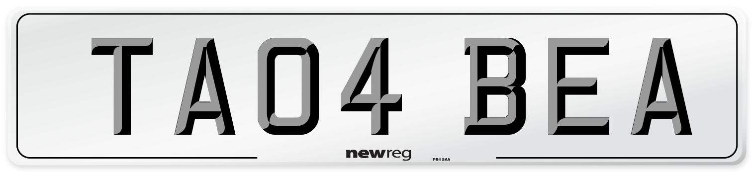 TA04 BEA Number Plate from New Reg